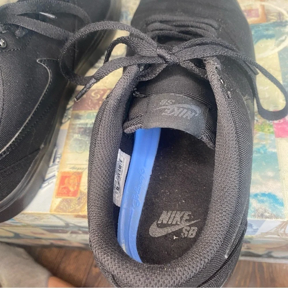 Nike Canvas Skateboarding Shoes All Black Sneakers Athletic Comfort Casual‎